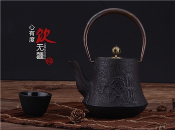 五金优选 茶具茶壶铁艺茶壶-熊猫铁壶1.2L煮水壶